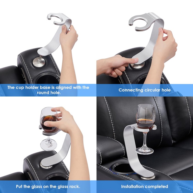 Weilianda Home Theater Seating Series Swivel Wine Glass Holder Sofa