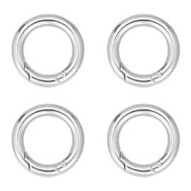 UNICRAFTALE Pack of 4 Carabiner Rings Stainless Steel Key Ring 20 mm Inner Snap Clasps Snap Hook Key Ring Spring Gate Rings for Bags Purses Shoulder Strap Key Ring
