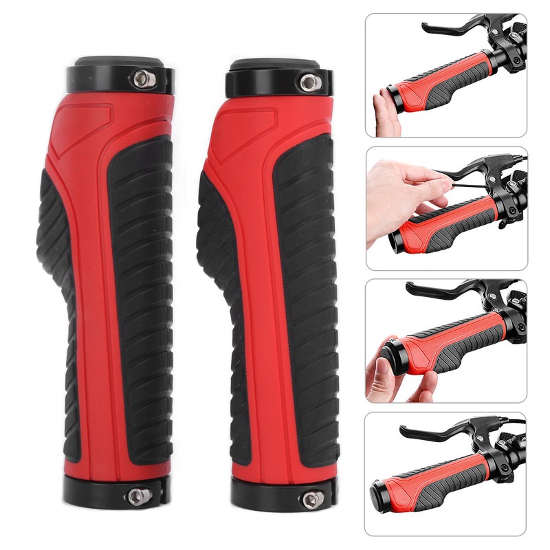 Bicycle Grips Ergonomic NonSlip Locking Comfortable Professional Mountain Bike Handlebars(Black