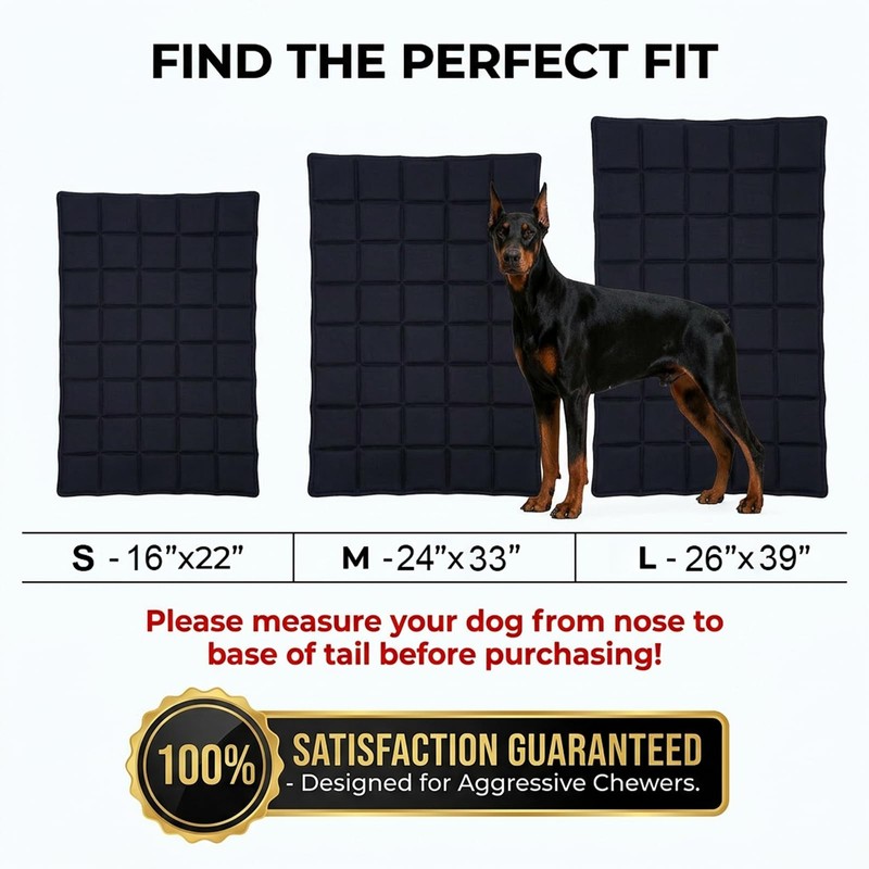 Drounphi Chew Proof Dog Crate Pad – Indestructible Durable Crate