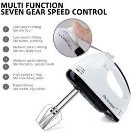 Showvigor Hand Mixer Electric New 7-Speed Mixers for Baking, Stainless Steel Electric Hand Whisk, Electric Whisk Hand Mixer, Electric Whisk for Baking,Handheld Cake Mixer