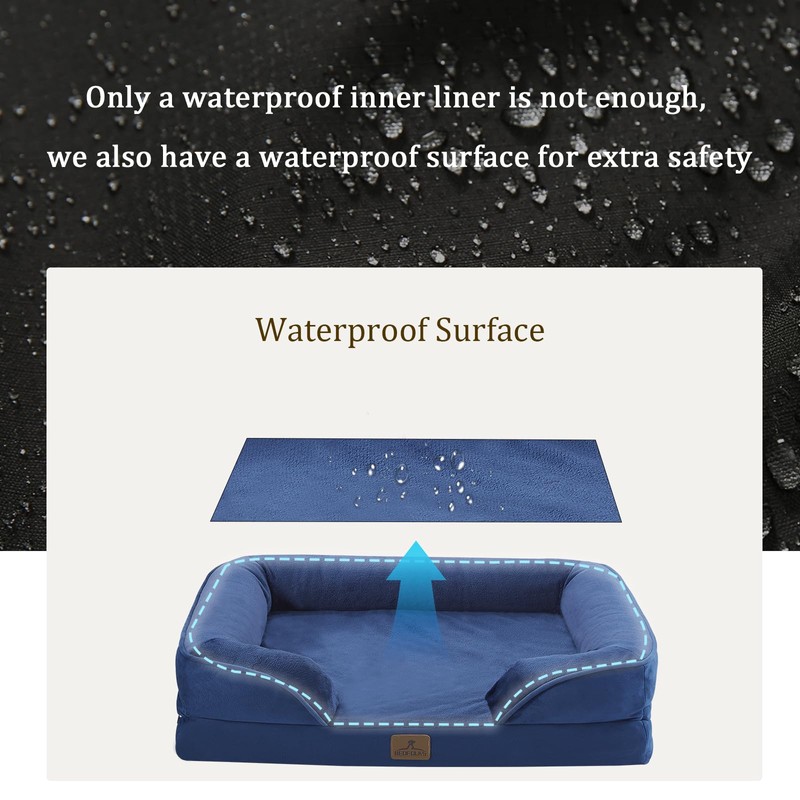 Bedfolks Orthopedic Dog Bed Extra Small, Waterproof Dog Sofa Bed