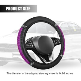 Zpana Bling Car Steering Wheel Cover, Crystal Rhinestones Elastic Stretch Vehicle Steering Wheel Protecter for Women Girl, Automotive Interior Accessories, Universal for SUV Sedan Truck (Purple)