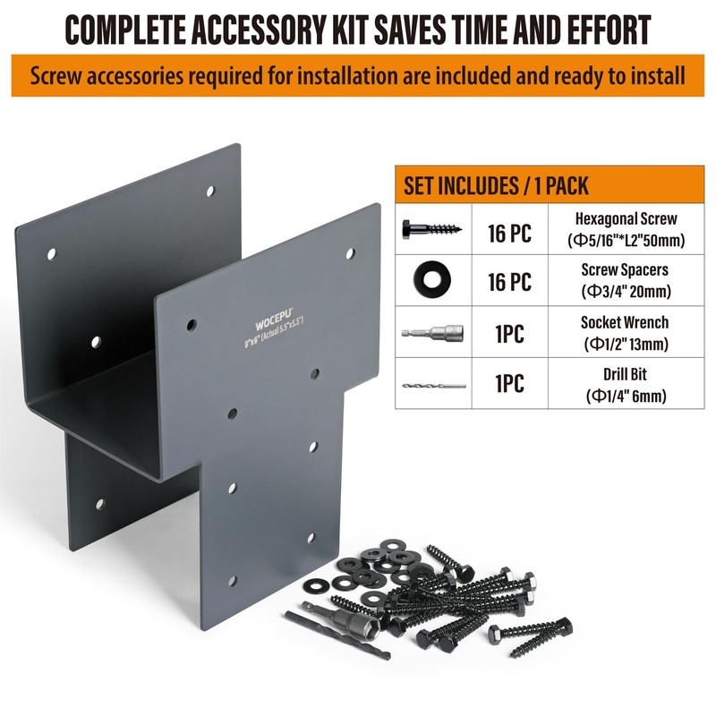 Wocepu 2 Pack Heavy Duty 6x6 (Actual 5.5"x5.5") Stainless Steel