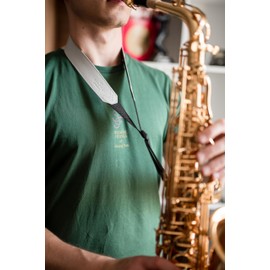 Saxophone Neck Strap. Artificial Leather Soft Padded Sax Strap. Adjustable Length & Comfortable for Alto Tenor Soprano Sax (beige)