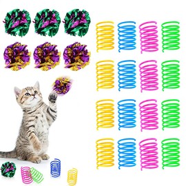 VYIBPDY 22-Piece Cat Toy, Spiral Cat Toy, Rattling Paper Balls, Interactive Stuffed Toy for Kittens and Pets