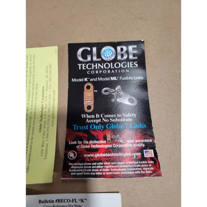 Globe Technologies Corporation Lot Of 2 X 450*F 232*C Fusible