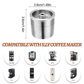 Reusable Refillable Coffee Capsule, Bresuve Stainless Steel Coffee Capsule Italian Concentrated Coffee Filter Compatible with ILLY Coffee Machine for x9 x8 x7.1 Y5 Y3 Y1.1