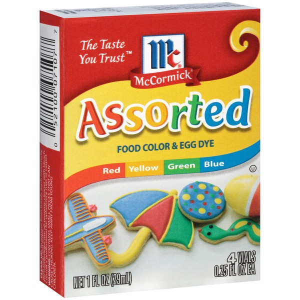 McCormick Assorted Food Color & Egg Dye, 1 fl oz (Pack of 12)