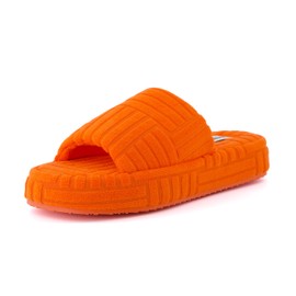 CUSHIONAIRE Women's RSVP slipper with +Memory Foam, Wide Widths Available, Orange 8