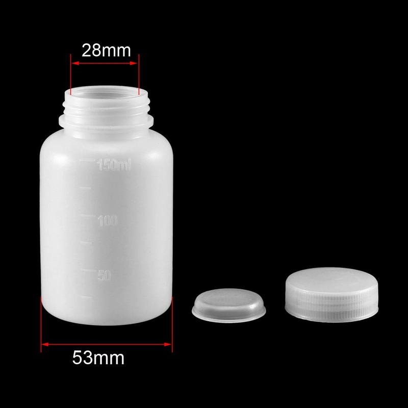 sourcing map Plastic Lab Chemical Reagent Bottle 150ml/5oz Wide Mouth