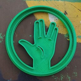 3D Printed Cookie Cutter Inspired by Big Bang Theory Rock Paper Scissors Lizard Spock Spock Sign