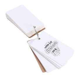 GRIRIW Kraft Paper Note Cards with Binder Ring Pages Blank Study Cards for DIY Greeting Bookmark and Index Use Memo Scratch Pads for School Office and Home