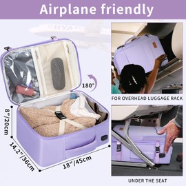 OUUTMEE Carry-on Bag 40x25x20 Underseat Cabin Bag Cabin Luggage Easyjet Cabin Luggage Travel Backpack Carry on Backpack Cabin Size Carry-on Luggage Bag Suitable for Men and Women-PURPLE