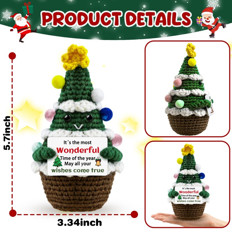 Zetckzilv Christmas Stocking Stuffers Funny Handmade Crochet Christmas Tree