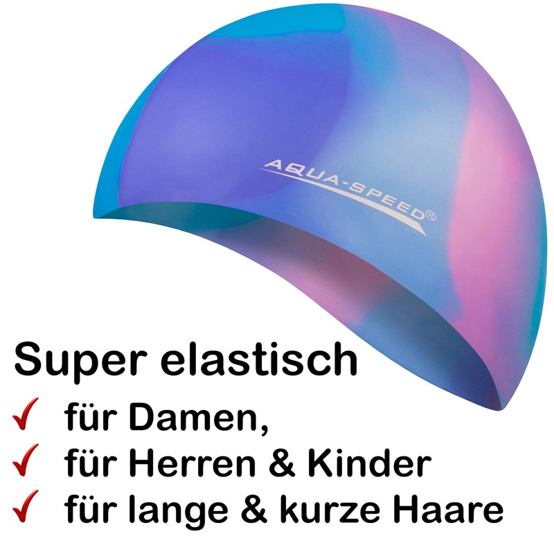 Aqua Speed Swimming Cap for Men, Bathing Cap Multi-Coloured with