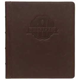 Samsill 1" Recipe Binder 8.5x11, 3 Ring Recipe Book Binder to Hold All Your Recipes and Recipe Cards, Brown Family Recipe Binder Utensil Design