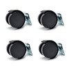 4X New 40mm Plastic Swivel Castor Wheel Black Furniture Caster