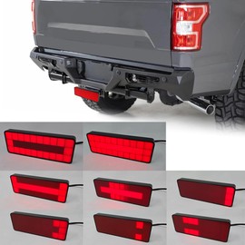 Sequential Light-Up Rectangular Trailer Hitch Receiver Cover Brake Tail Turn LED Light 4-in-1- fits 2" Hitch - Sequential Signal/Brake/Reverse/Runing Light