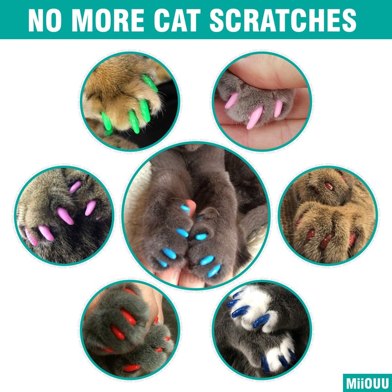 MiiOUU 10x Colors / 100 pcs Cat Nail Caps |