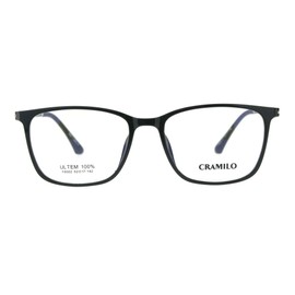Optical Quality Classic Thin Plastic Rectangular Eye Glasses Frame Shiny Black