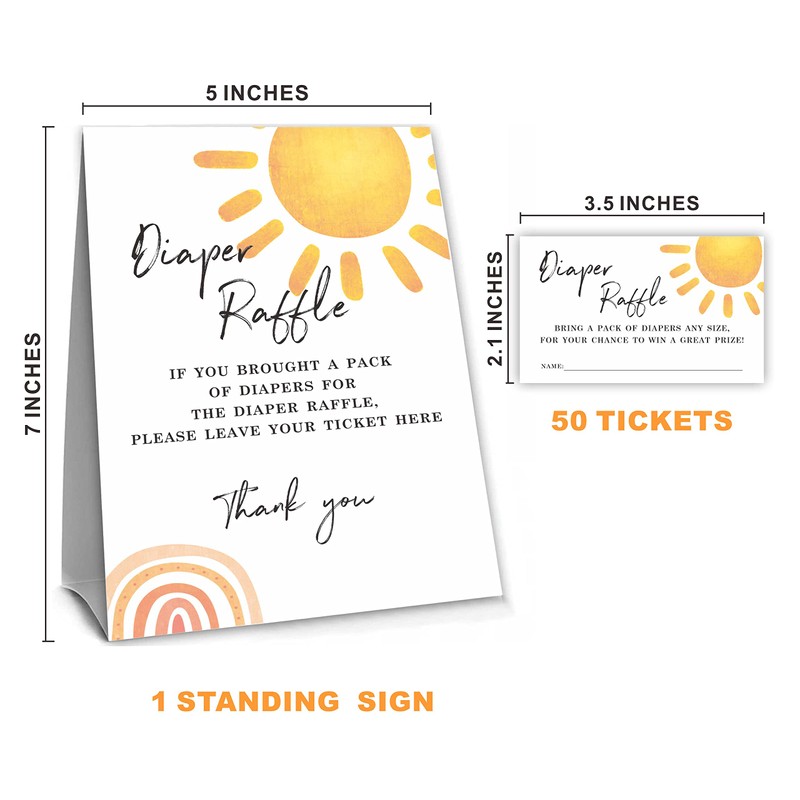 NYCTUG Baby Shower Game, Sun Shine Diaper Raffle Game Kit