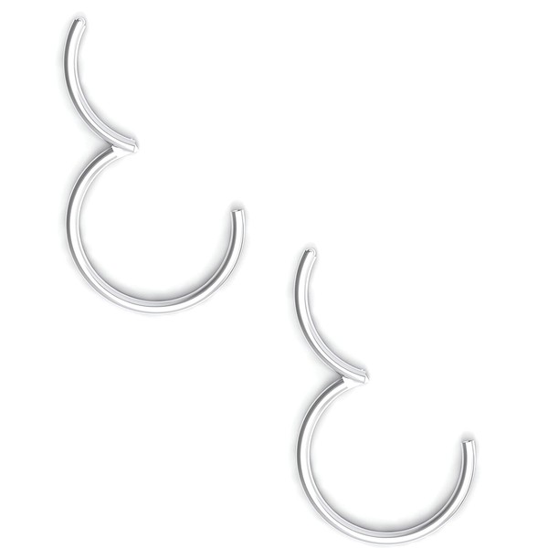 NewkeepsR 2PCS-0.8mm(20g) 316L Surgical Steel Hinged Clicker Segment Seamless Rings,