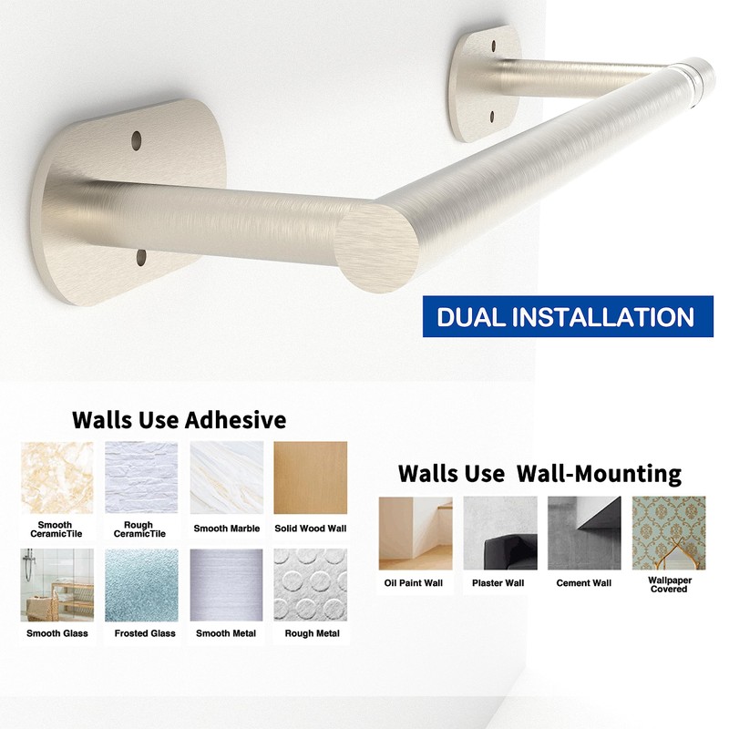 RUACQ Paper Towel Holder Under Cabinet, Wall Mounted or Adhesive