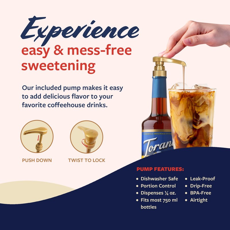 Torani Sugar Free Coffee Syrup, Cinnamon Vanilla Flavoring for Drinks,