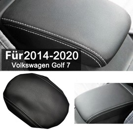 Raheem Centre Armrest Cover for VW Golf 7 MK7 2014-2020 Armrest Covers for Cars Centre Armrest Cover PU Leather Car Armrest Box Cover White Line