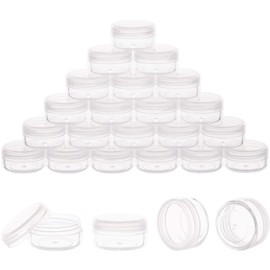 Tiny Cosmetic Containers, 3 Gram 50Pcs Sample Containers with Lids, BPA Free Clear Sample Jars for Makeup, Lotion, Eye Shadow, Powder, and Lip Balm