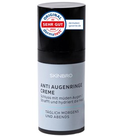 SKINBRO Augencreme gegen Falten und Augenringe für Männer & Frauen mit Soforteffekt - Made in Germany - Eye Cream Dermatest Sehr Gut - Anti Augenringe Creme, Augenringe Entfernen - Vegan, 15ml