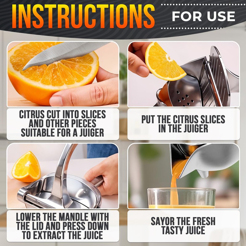 Hand Juicer Squeezer - Aluminum Lemon Squeezer for Effortless Juice