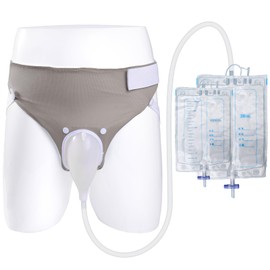 Wearable Urinary Drainage Bag for Men(2000 ML*1+1000 ML*1) ，Reusable Urine Collection Bag，Urinary Drainage Bag System，Elderly Urinalfor Bedridden Patients