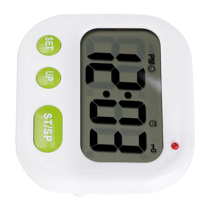 Music/Vibration Digital LCD Alarm Clock Electronic Kitchen Timer with Backlight