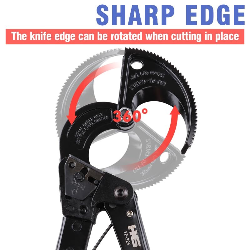 HKS Ratchet Cable Wire Cutter Heavy Duty for Cutting Electrical