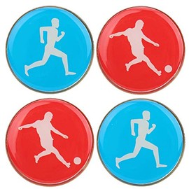 Alomejor Football Soccer Referee Flip Coin 4pcs Two‑Sided Sports Football Pattern Pick Edge Referee Side Toss Coin