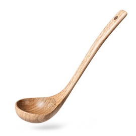 Hefild Wooden Soup Ladle, 11.2" Handle, 2 fl oz Medium Scoop Utensil for Serving & Cooking, Schima Wooden Ladle – Wood Spoon for Soup Natural and Sustainable