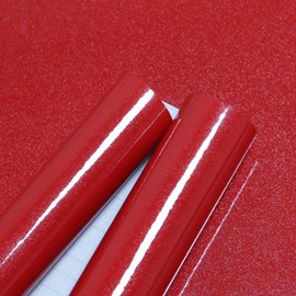 Toduso Red Contact Paper for Countertops Self-Adhesive Cabinet Contact Paper Removable Peel and Stick Wallpaper Waterproof Easy to Clean Vinyl Roll Decorative Kitchen Table Closet 15.8''x78.7''