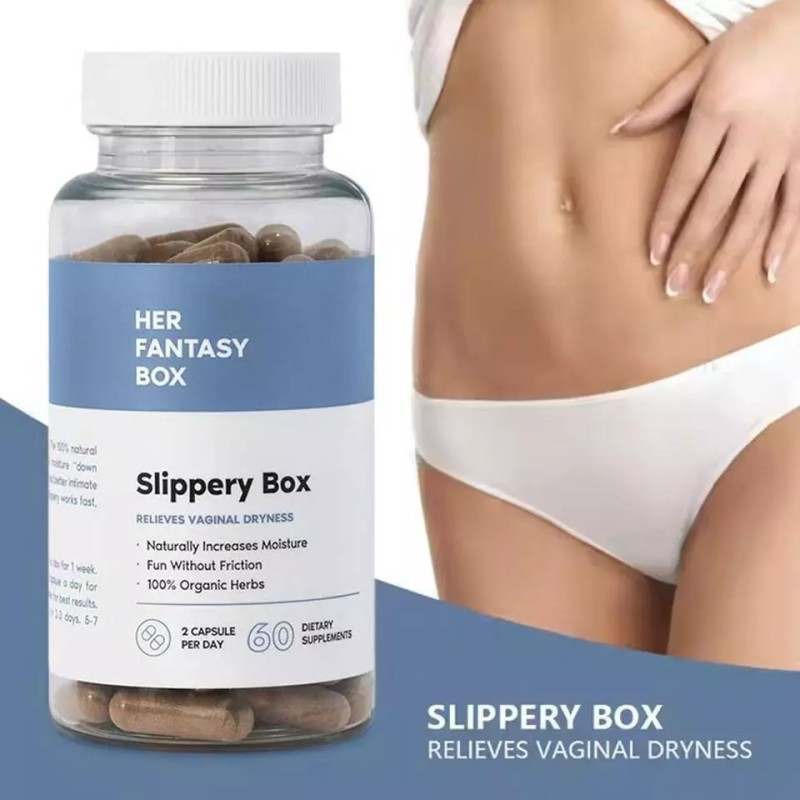 1/2/3 Pack Slippery Box Slippery Elm Bark Caps for Vaginal