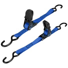 PAULINN Boat Trailer Transom Tie Down Straps 2400 LBS, Heavy Duty 1 Inch x 4 FT Adjustable Tie Down Straps Ratchet w/Quick Release Buckle & Anti-Scratch Hooks, for Trailer Marine Jet Ski Pontoon
