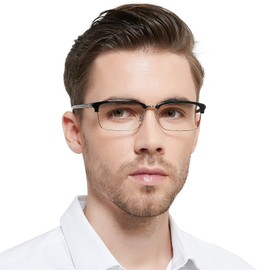 OCCI CHIARI Large Reading Glasses Men 250 Strength Stylish Readers Clear lenses 1.00 1.25 1.50 1.75 2.00 2.25 2.50 2.75 3.00 3.50 4.00 5.00 6.00 (Black)