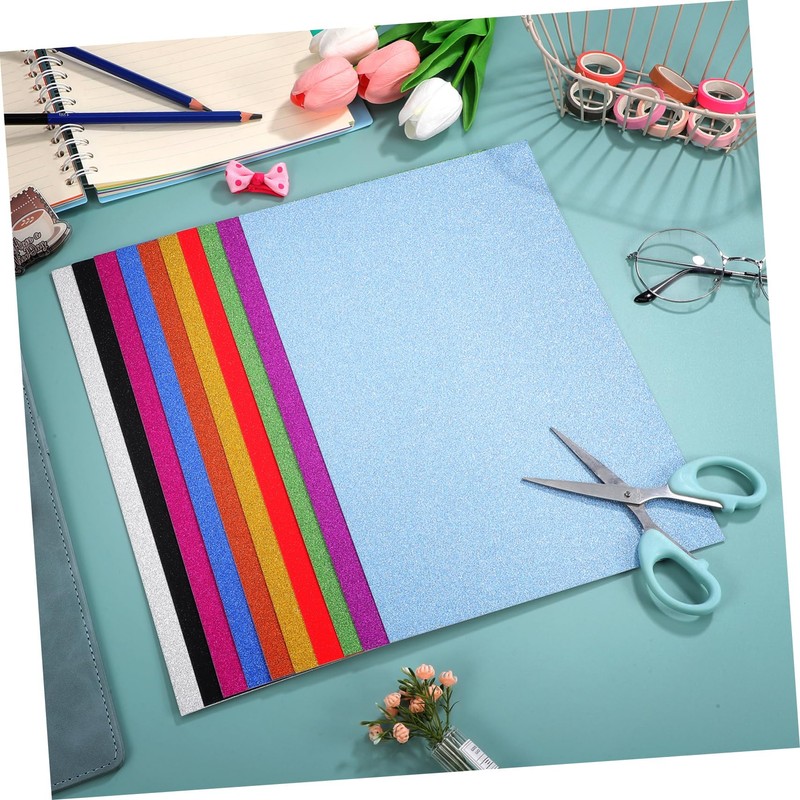OHPHCALL 60 Sheets Glitter Cardstock Paper Glitter Cardstock for Scrapbook