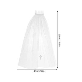 FRCOLOR 1 x Schleier zur Erstkommunion, weißer Brautschleier mit Kamm, Haarschmuck für Mädchen
