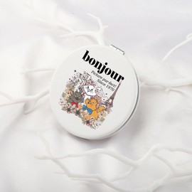 CMNIM Marie Aristocats Gifts Stacked Kittens Compact Mirror Bonjour Cats Kitten Friends Gift Marie Fan Gift Aristocats Mirror (Stacked Kittens Mirror)