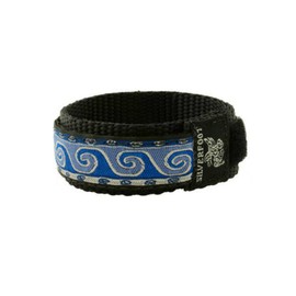 Nylon Watch Band Sports Style Wrap-Around Strap by Silverfoot Activeware for 16 18 or 20mm watches (Wave Blue)