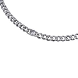 LuckyLy Cadena Plata con Zirconia Cúbica tipo Cubana, Collar Mujer de Acero Inoxidable Color Plata – Joyería ideal como Regalos para Mujer Cumpleaños, Regalos para Mamá, Modelo Kary Plata