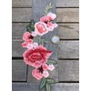 Iron-On Patch Large 25 cm Rose Flowers 2-Piece Red Pink