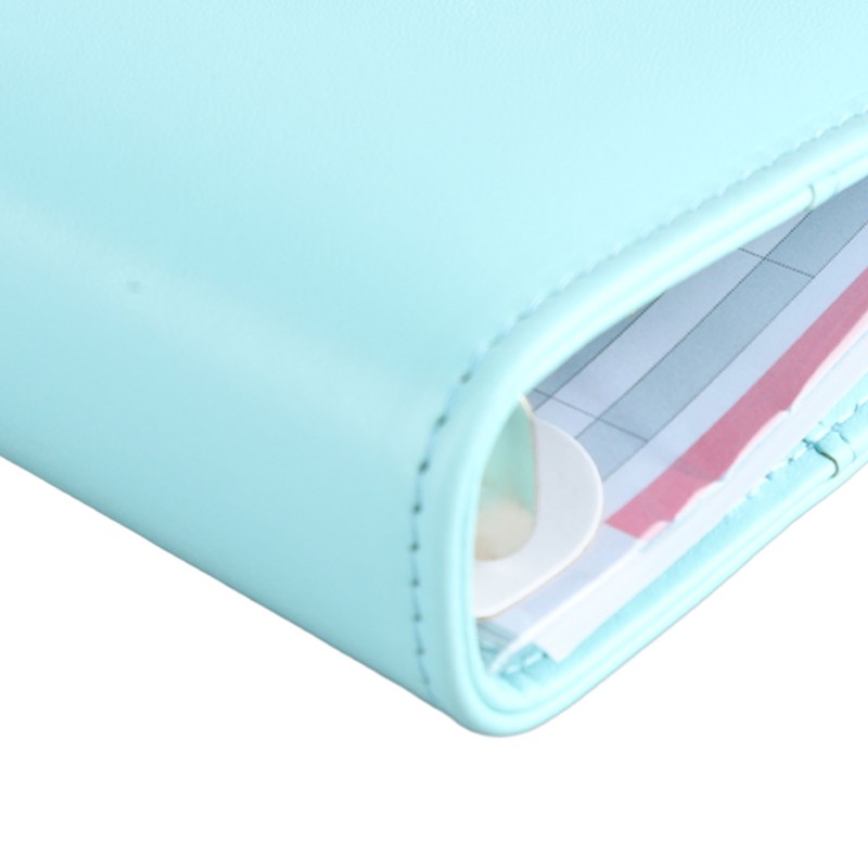 A6 PU Notebook Binder with Transparent Card Pocket Magnet Clasp