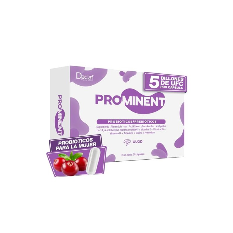 PROMINENT QUOD, Probióticos para Mujer 5 BILLONES UFC Vitamina D